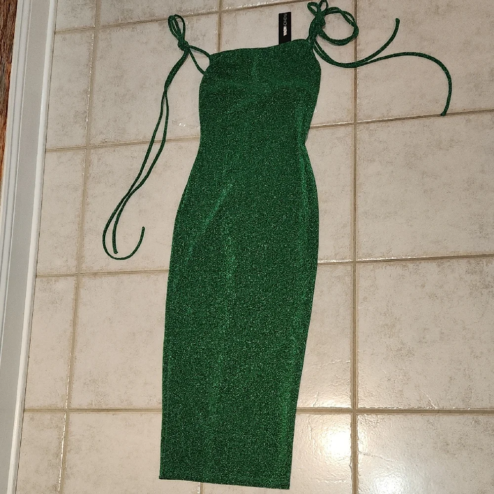 Fashion Nova Sparkling Green Midi Dress - Picture 4 of 12